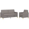 Sofa Sofos komplektas su saugojimu 2 pcs Taupe Poliesteris