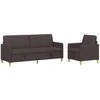 Sofa Sofos komplektas su saugojimu 2 pcs Tamsiai rudas Poliesteris