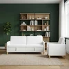 Sofa Sofos komplektas su saugojimu 2 pcs Balta Poliesteris