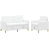 Sofa Sofos komplektas su saugojimu 2 pcs Balta Poliesteris
