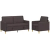 Sofa Sofos komplektas su saugojimu 2 pcs Tamsiai rudas Poliesteris