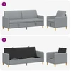 Sofa Sofos komplektas su saugojimu 2 pcs Šviesiai pilka Poliesteris