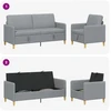 Sofa Sofos komplektas su saugojimu 2 pcs Šviesiai pilka Poliesteris