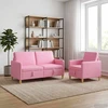 Sofa Sofos komplektas su saugojimu 2 pcs Rožinė Poliesteris