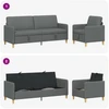 Sofa Sofos komplektas su saugojimu 2 pcs Tamsiai pilka Poliesteris