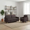 Sofa Sofos komplektas su saugojimu 2 pcs Tamsiai rudas Poliesteris