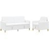 Sofa Sofos komplektas su saugojimu 2 pcs Balta Poliesteris