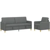 Sofa Sofos komplektas su saugojimu 2 pcs Tamsiai pilka Poliesteris