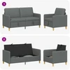 Sofa Sofos komplektas su saugojimu 2 pcs Tamsiai pilka Poliesteris