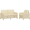 Sofa Sofos komplektas su saugojimu 2 pcs Kreminė Poliesteris