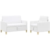 Sofa Sofos komplektas su saugojimu 2 pcs Balta Poliesteris