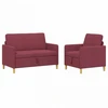 Sofa Sofos komplektas su saugojimu 2 pcs Vyno raudona Poliesteris