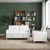 Sofa Sofos komplektas su saugojimu 2 pcs Balta Poliesteris