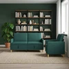 Sofa Sofos komplektas su saugojimu 2 pcs Tamsiai žalia Poliesteris