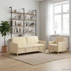 Sofa Sofos komplektas su saugojimu 2 pcs Kreminė Poliesteris