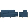 Sofa Sofos komplektas su saugojimu 2 pcs Mėlyna Poliesteris
