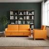 Sofa Sofos komplektas su saugojimu 2 pcs Tamsiai geltona Poliesteris