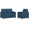 Sofa Sofos komplektas su saugojimu 2 pcs Mėlyna Poliesteris