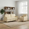 Sofa Sofos komplektas su saugojimu 2 pcs Kreminė Poliesteris