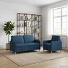 Sofa Sofos komplektas su saugojimu 2 pcs Mėlyna Poliesteris