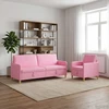 Sofa Sofos komplektas su saugojimu 2 pcs Rožinė Poliesteris