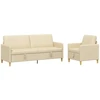 Sofa Sofos komplektas su saugojimu 2 pcs Kreminė Poliesteris