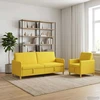 Sofa Sofos komplektas su saugojimu 2 pcs Šviesi geltona Poliesteris