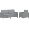 Sofa Sofos komplektas su saugojimu 2 pcs Šviesiai pilka Poliesteris