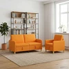 Sofa Sofos komplektas su saugojimu 2 pcs Tamsiai geltona Poliesteris