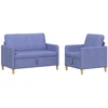 Sofa Sofos komplektas su saugojimu 2 pcs Džinsinės mėlynos