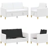 Sofa Sofos komplektas su saugojimu 2 pcs Balta Poliesteris