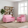 Sofa Sofos komplektas su saugojimu 2 pcs Rožinė Poliesteris