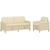Sofa Sofos komplektas su saugojimu 2 pcs Kreminė Poliesteris