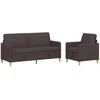 Sofa Sofos komplektas su saugojimu 2 pcs Tamsiai rudas Poliesteris