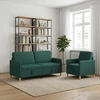 Sofa Sofos komplektas su saugojimu 2 pcs Tamsiai žalia Poliesteris