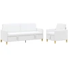 Sofa Sofos komplektas su saugojimu 2 pcs Balta Poliesteris