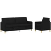 Sofa Sofos komplektas su saugojimu 2 pcs Juoda Poliesteris