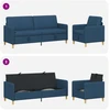 Sofa Sofos komplektas su saugojimu 2 pcs Mėlyna Poliesteris