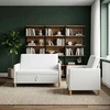 Sofa Sofos komplektas su saugojimu 2 pcs Balta Poliesteris