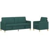 Sofa Sofos komplektas su saugojimu 2 pcs Tamsiai žalia Poliesteris