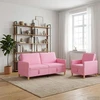 Sofa Sofos komplektas su saugojimu 2 pcs Rožinė Poliesteris