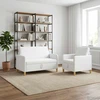 Sofa Sofos komplektas su saugojimu 2 pcs Balta Poliesteris