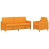 Sofa Sofos komplektas su saugojimu 2 pcs Tamsiai geltona Poliesteris