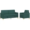 Sofa Sofos komplektas su saugojimu 2 pcs Tamsiai žalia Poliesteris