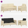 Sofa Sofos komplektas su saugojimu 2 pcs Kreminė Poliesteris