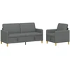 Sofa Sofos komplektas su saugojimu 2 pcs Tamsiai pilka Poliesteris