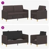 Sofa Sofos komplektas su saugojimu 2 pcs Tamsiai rudas Poliesteris