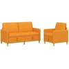 Sofa Sofos komplektas su saugojimu 2 pcs Tamsiai geltona Poliesteris