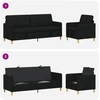 Sofa Sofos komplektas su saugojimu 2 pcs Juoda Poliesteris