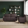 Sofa Sofos komplektas su saugojimu 2 pcs Tamsiai rudas Poliesteris